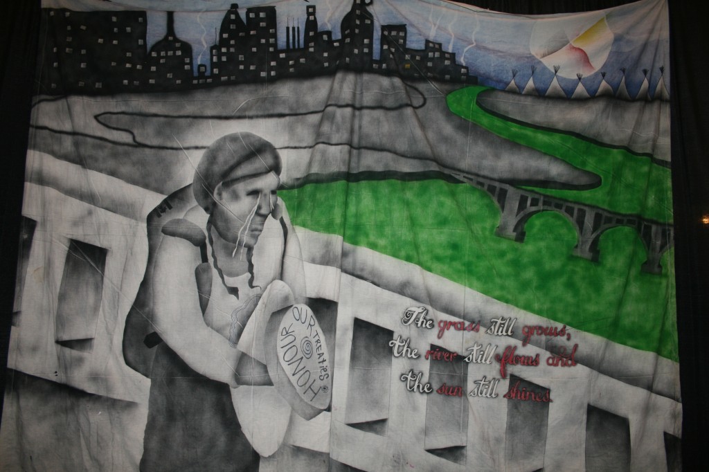 Artwork on truth and reconciliation displayed in Saskatoon at the TRC national event
