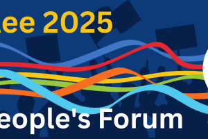 Jubilee 2025 G7 People's Forum, with Turn Debt into Hope logo and colourful ribbons